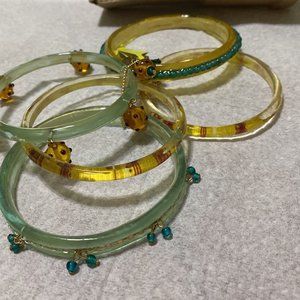 Handcrafted Artisan Bangle Bracelets - Set of 5 - by Orna Lalo